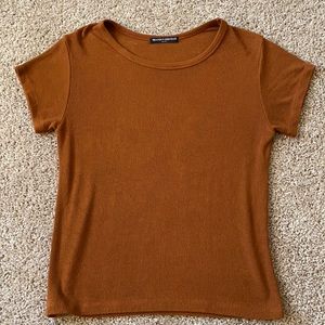 Brandy Melville Ribbed Burnt Orange Tee